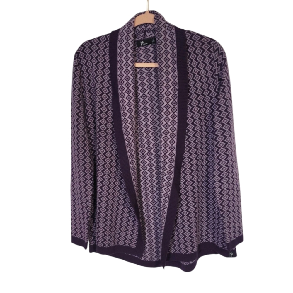 Neve Purple Merino Wool Blend Cardigan